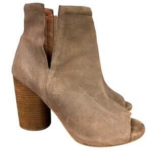 Jeffrey Campbell Oath Womens Chunky High Heel Suede Ankle Booties Peep Toe 10